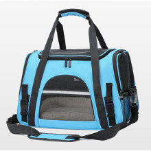 (Blue,25X28X44cm)Porta mascotas de PVC con malla transpirable y compartimentos expandibles conveniencia para