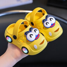 (Yellow,160mm)LED Lichter Cartoon Auto Kinder Schuhe Sandalen rutschfest weich beleuchtet für Kinder drinnen spielen