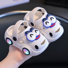 (White,180mm)LED Lichter Cartoon Auto Kinder Schuhe Sandalen rutschfest weich beleuchtet für Kinder drinnen spielen