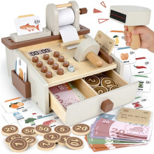 Airlab Wooden Toy Till Cash Register for Kids 3 4 5 Year Old Girls & Boys