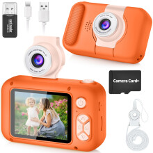 ARNSSIEN Kids Camera with Video,180 Flip Lens, 2.4" Selfie Camera for Kids