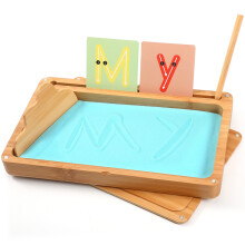 AtMini Montessori Sand Table Early Training Writing and Drawing Toy Wooden Montessori Sand Table Learning Toy for Early Motor Development in Children