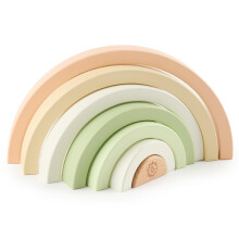 BIECO Rainbow Wooden Bunny Fine | Stacking Toy Baby | Stacking Rainbow Montessori Decor Tower 1 Year Old + Wooden Stones Baby