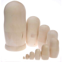 Boerni Set of 10 DIY Unpainted Nesting Dolls Toddler Paint Blank Wooden Stacking Toy DIY Graffiti Toy