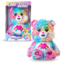 Care Bears Basic Fun 35cm Plush - Caring Colours Bear from the Cozy Collection - Soft Huggable Toy with Embroidered Details - Gift for Kids Ages 4+