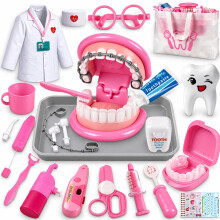 Dentist Set for Kids, Pretend Doctor Kit, Dental Role Play Toy 3+ Years