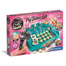 Clementoni - Crazy Chic Studio: Temporary Tattoo Kit for Kids with Stencils & Paints (6+ Years)