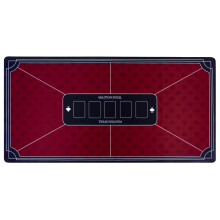 Poker Table Mat Texas Hold'em Red 118 x 59 cm - Non Slip Rubber and Polyester Surface with Marked Play Zones 320991