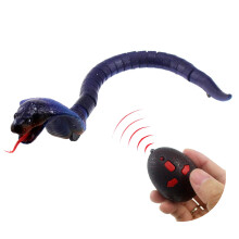 RC Snake Infrared Remote Control Cobra Naja Animal Car Vehicle Prank Scary Toy Realistic Kids Birthday (Blue)