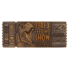 FaNaTtik Jurassic Park Feeding Show Collectible Metal Ticket and Stand