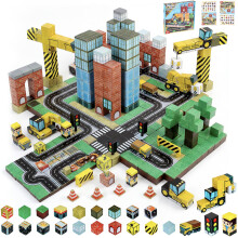 GigglePlay Magnetic Blocks-100PCS Magnetic Building Blocks Construction Building Toy for Kids STEM Montessori Birthday Gift Present Educational Toy