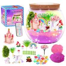 Hannstar Light-Up Unicorn Terrarium Kit for Girls- Unicorn Toys Gifts for Kids Girls Ages 4-12 Years, DIY Unicorn Craft Toys Birthday Presents