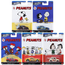 Hot Wheels 1:64 Scale Cars, Racecars, Trucks & Bikes - (Silver Series Peanuts Set of All 5)