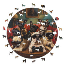 Iconic Puzzles - Gamer Dogs, fantasy animals, 100% sustainable wooden puzzle, Gifts for Children and Adults, size L, 600 Pieces