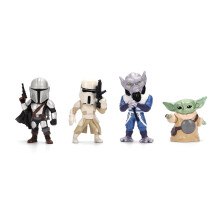 Jada STARWARS 2.5" 4-Pack Wave 2 Mandalorian Movie Die-cast Figures, playset, gift pack. Display,collect and play toys for Kids and Adults