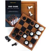 Iron & Glory Mini Chess Set | Board Games | Wooden Mini Chess | Travel Games For Adults | Deluxe Wooden Board | Portable Size