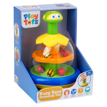 John Adams | Play Tots - Busy Bees Spinning Top | Press and spin top activates colourful spinning bees! | Baby and Toddler Toys | Ages 6m+, Yellow