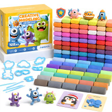 JUPITEARTH Air Dry Clay for Kids, 108 Colors Modelling Clay Kit