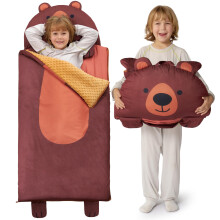 JOIEDOMI Sleeping Bag with Pillow & Blanket - Nap Mat for Kids -Slumber Bag for Daycare Kindergarten- Kids Sleeping Bag- Gift for Birthday Christmas