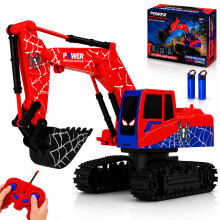 Spider Remote Control Digger Toy for Kids, RC Digger Excavator with Moving Arm, Auto Demo Mode, Birthday Gift for Boys