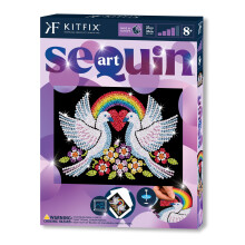 Sequin Art Purple - Doves of Hope - Creative Set - 27 x 36cm - Craft Kit for Children, Teenagers and Adults Aged 8+ - 2101