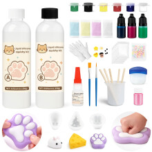 LAMXIN Liquid Silicone Squishy Making Kit, 1:1 DIY Set with Animal Molds