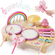 Lehoo Castle Wooden Unicorn Kids Drum Kit for Toddler Girls 13