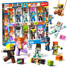 Magnetopia 20-Piece Rotatable Magnetic Action Figures with Magnetic Building Blocks Set