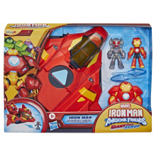 Disney Jr. Series Marvel's Iron Man and his Awesome Friends Giant-Sized Armour Iron Jet, 7.6 cm Action Figures with Toy Vehicle and Armour Suit