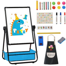 Easel kids,63cm-107cm Adjustable 360 Rotating-Double Sided Iron Kids Easel-with Apron