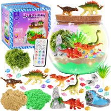 Modojuny Light Up Terrarium Kit for Kids, DIY Dinosaur Toys for 4 5 6 7 8 9 10 11 12 Year Old Girls Boys