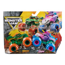 Monster Jam Official 1:64 Scale Diecast Truck 2-Pack Series 33 Dragon vs Sparkle Smash