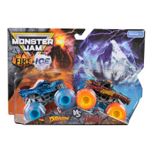 Monster Jam Fire & Ice Split Dragon and Split Zombie 1:64 Scale Die-Cast Monster Trucks Vehicle 2-Pack