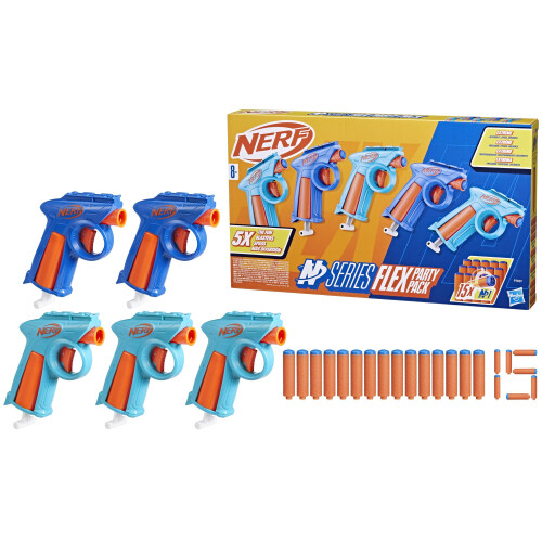 Nerf Nerf N Series Party Pack, 5 Blasters, 15 Nerf N1 Darts