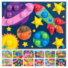 Nene Toys Wooden Color Matching Button Board [Large Edition - 48 Buttons, 8 Colors] - Montessori Pegboard Puzzle for Toddlers 2+