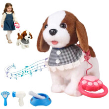 Walking Dog Toy, Interactive Plush Puppy Toy with Walking, Licking Tongue, Barking, Singing, Shaking Tail, Electronic Interactive Plush Toy