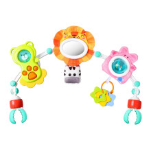 Orzbow Baby Pram Toys, 6-in-1 Arch Cot Mobile with Sensory Toys, Lion