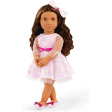 Our Generation 18-Inch Fashion Doll Katia, Shimmery Dress & Hair Bow, Dolls