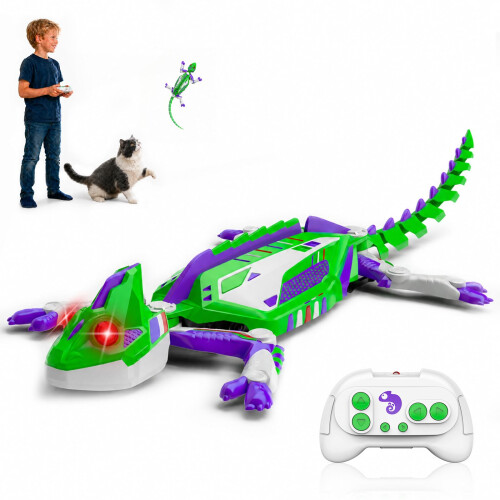 PandaHome Wall Climbing Gecko Toy, Remote Control Lizard with LED Eyes