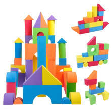 50Pcs Large Soft Foam Construction Blocks Set Creative Building Blocks Play Set EVA Foam Stacking Blocks For Assembly And Structure Building