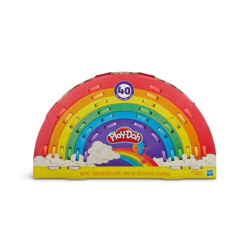 Play-Doh Play-Doh Rainbow Pack, 40 Fun-Size Cans with Tools, Ages 3+, 28.3g Each