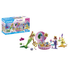 Playmobil 71446 Princess Magic: Mermaid Birthday Party, cheerful celebration with two mermaids and colourful gifts, fun imaginative role-play