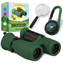 Promora Binoculars for Kids, Set with Magnifying Glass & Compass