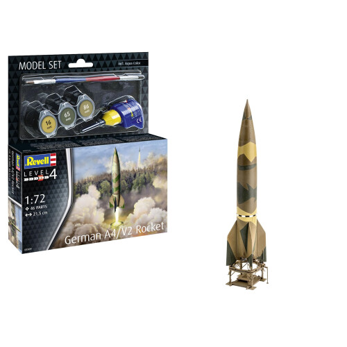 Revell Revell 63309 Model Set German A4/V2 Rocket 1:72 Scale Unbuilt/Unpainted Plastic Model Kit with Accessories