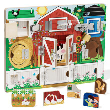 Farm Montessori Busy Board for 3 Years Old, Educational Toys Sensory Board Busy Book for Boys & Girls Gift
