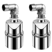 2X Automatic Water Level Control Valve 1/2 Inch Stainless Steel Float Valve for Tank Swimming Pool Elbow