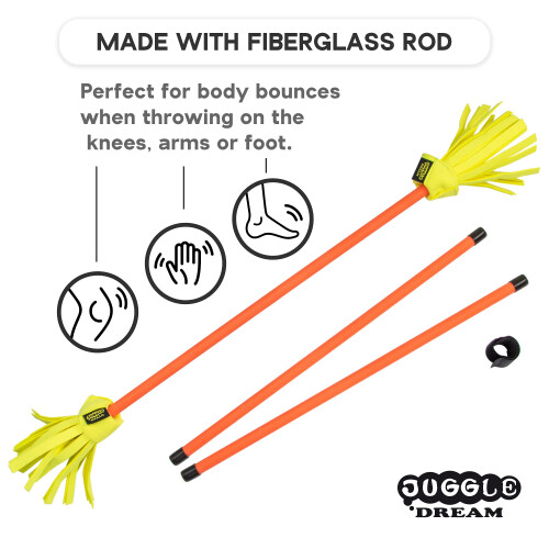 Juggle Dream Neon Flowerstick incl. Control Sticks - Juggling Set 2