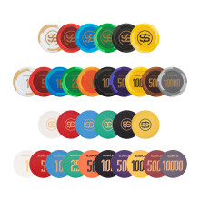 SLOWPLAY Poker Chip Sample Set | Godel Clay Poker Chips & Ceramic Poker Chips | Numbered Chips, Blank Chips | 50pcs per Pack