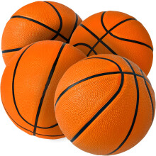 SerenelifeHome 4 Piece Rubber Basketball - Made for indoor and outdoor basketball games with deep channel construction