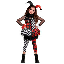 Spooktacular Creations Girls Clown Costume, Black and Red Dress for Girls Halloween Role Play, Cosplay Party-M